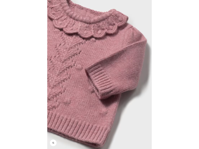 Mayoral Ruffle Collar Sweater - Blush Heather