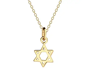 14K Gold Plated Children's Star of David Charm Necklace