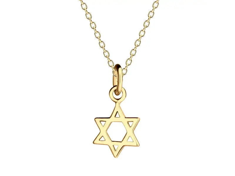 Cherished Moments 14K Gold Plated Children's Star of David Charm Necklace