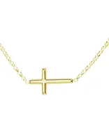 Cherished Moments 14K Gold-Plated Girls Horizontal Cross Necklace Kids & Women