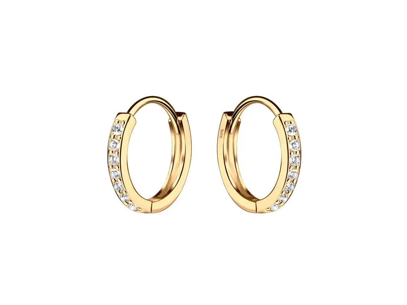 Cherished Moments 14K Gold-Plated Huggie Cz Hoop Earrings Kids, Girls, Women