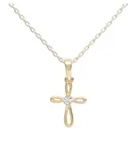 Cherished Moments 14K Gold-Plated Kids Cross Open Infinity Children's Necklace