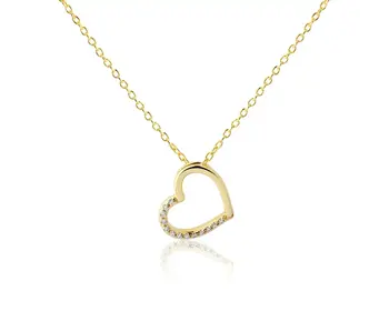 Children's 14K Gold-Plated Floating Heart Necklace For Kids