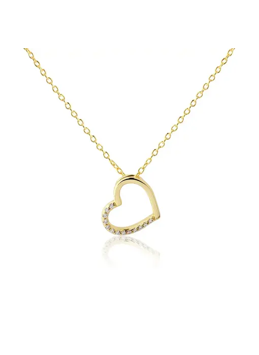 Children's 14K Gold-Plated Floating Heart Necklace For Kids