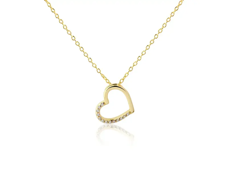 Cherished Moments Children's 14K Gold-Plated Floating Heart Necklace For Kids