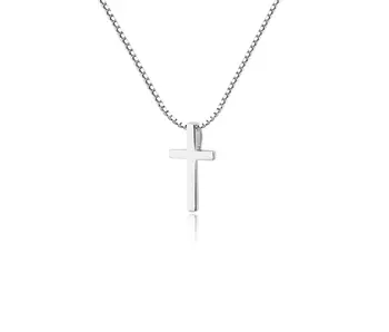 Girls Sterling Silver Cross Charm Necklace-Baptism Communion