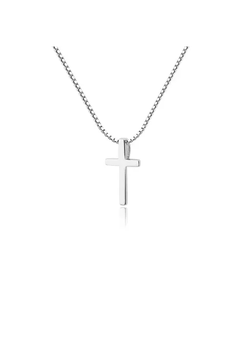 Girls Sterling Silver Cross Charm Necklace-Baptism Communion