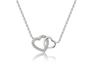 Silver Mom and Me 2-Piece Necklace Set - Hearts Entwined