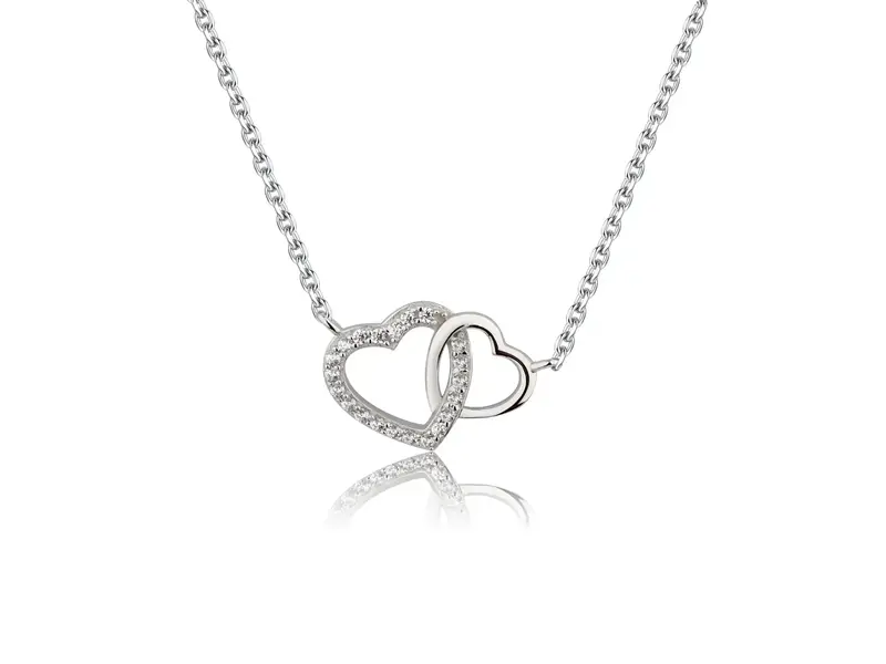Cherished Moments Silver Mom and Me 2-Piece Necklace Set - Hearts Entwined