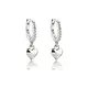Sterling Silver Huggie with Heart Earrings For Kids, Girls
