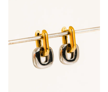 Arliss 18K Two Tone Non-Tarnish Link Drop Earring