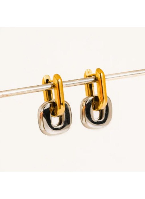 Arliss 18K Two Tone Non-Tarnish Link Drop Earring