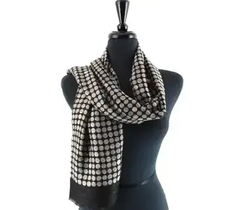 Lightweight Printed Scarf W/Gold Metallic