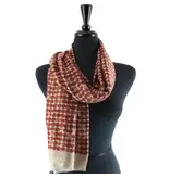 pretty persuasions Lightweight Printed Scarf W/Gold Metallic