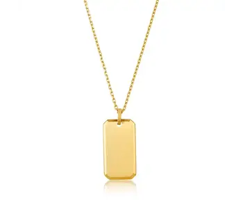 24" Dog Tag Boyfriend Necklace Gold