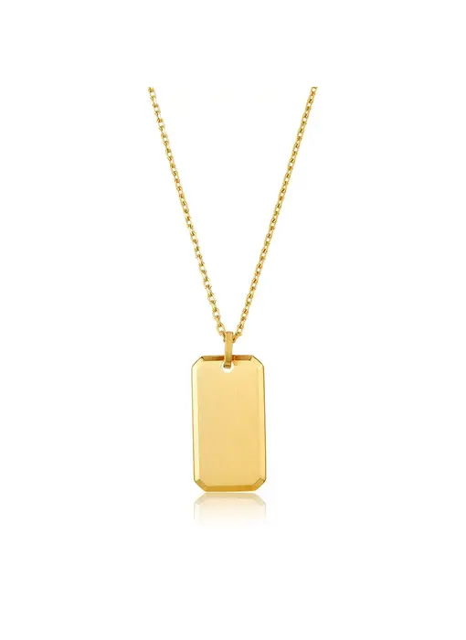 24" Dog Tag Boyfriend Necklace Gold