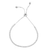 Adornia Adjustable Bolo Tennis Bracelet with Pull Ties Silver