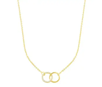 Adjustable Pave Cz Rings Necklace - Gold
