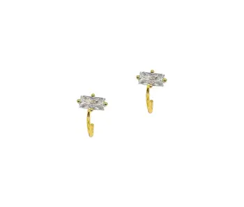 Baguette Huggie Hook Hoops Gold