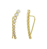 Adornia Bezeled Ear Climber Earrings Gold