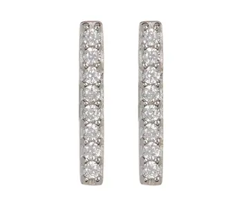 Crystal Bar Studs Silver