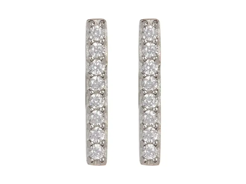 Adornia Crystal Bar Studs Silver