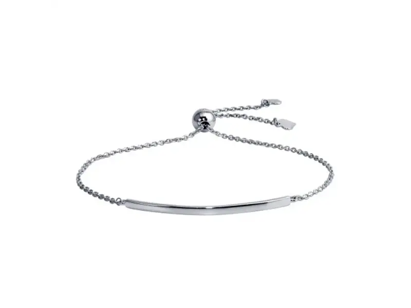 Adornia Curved Bar Bracelet with Pull Ties Silver Gold