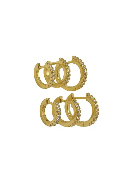 Gold Huggie Hoop Earring - Medium