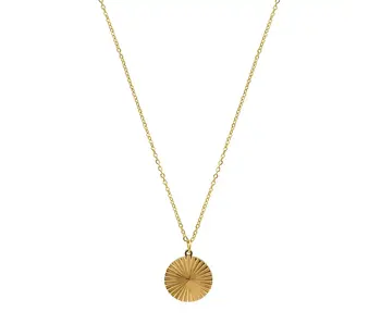 Medallion Burst Pendant Necklace Gold