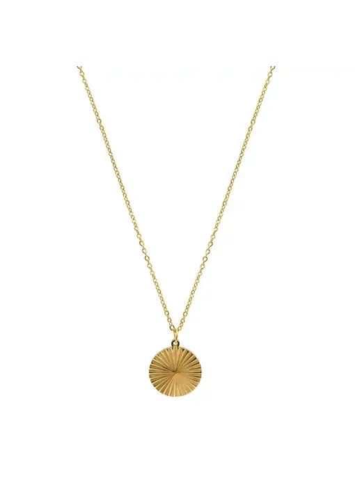Medallion Burst Pendant Necklace Gold