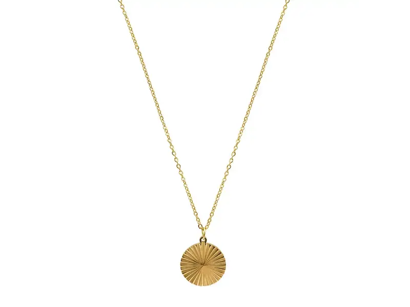 Adornia Medallion Burst Pendant Necklace Gold