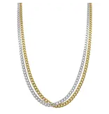 Adornia Men's Tarnish Resistant Curb Chain Set