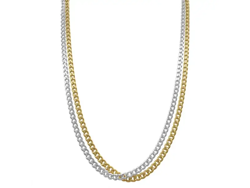 Adornia Men's Tarnish Resistant Curb Chain Set