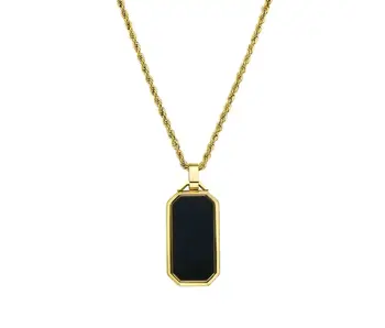Men's Tarnish Resistant Dogtag Rope Chain Necklace
