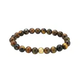 Adornia Men's Tarnish Resistant Tiger's Eye Bead Stretch Bracelet