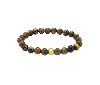 Men's Tarnish Resistant Tiger's Eye Bead Stretch Bracelet