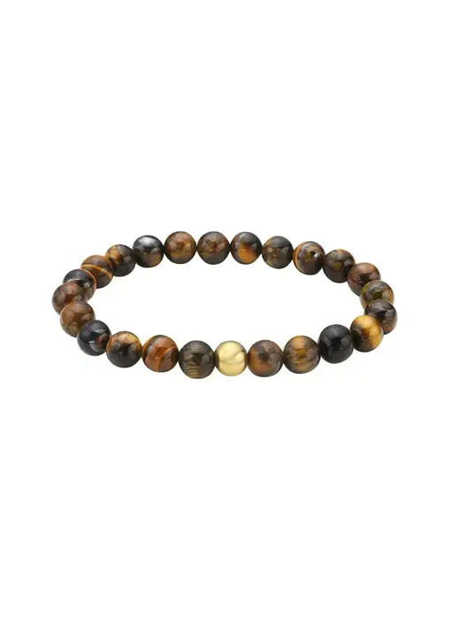 Men's Tarnish Resistant Tiger's Eye Bead Stretch Bracelet