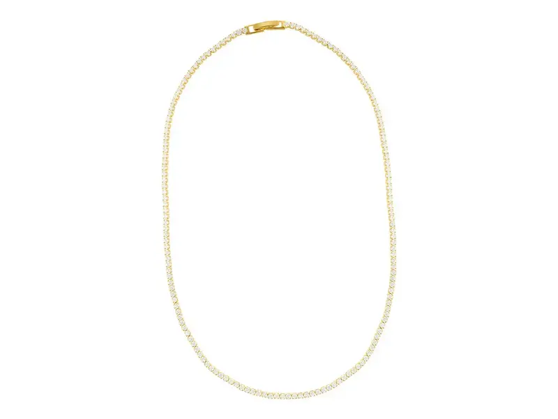 Adornia Micro Tennis Necklace - Gold