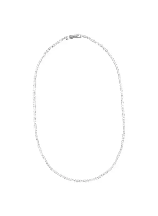 Micro Tennis Necklace - Silver