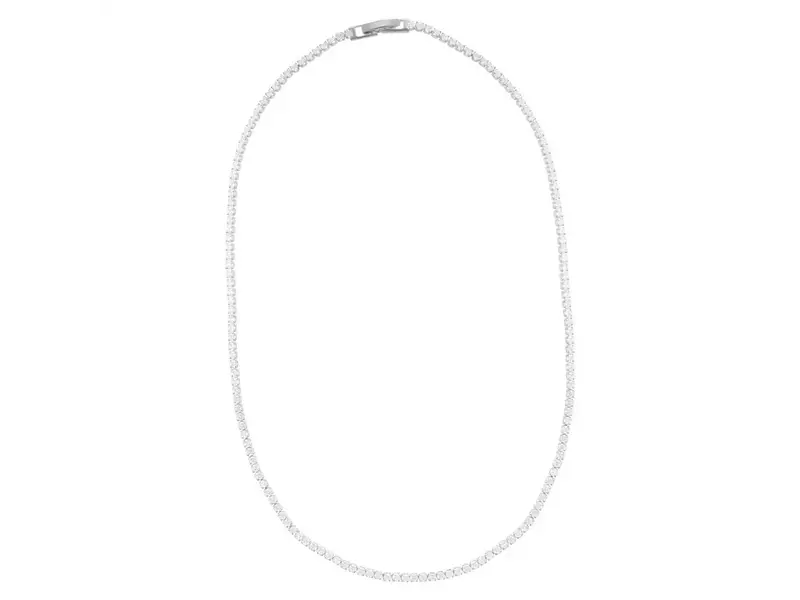 Adornia Micro Tennis Necklace - Silver