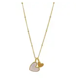 Adornia Mother of Pearl Heart Charms Necklace Gold