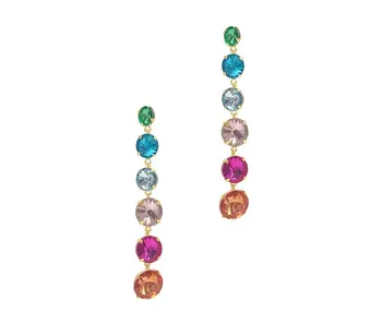 Multicolor Drop Earrings Gold