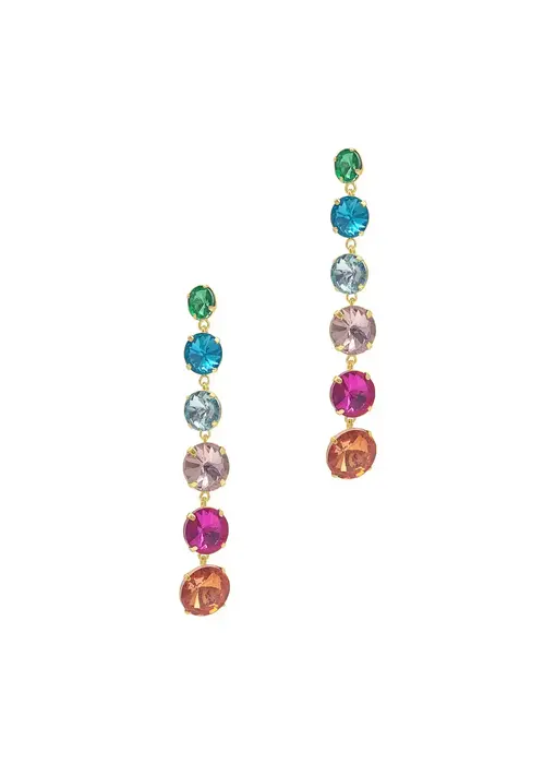 Multicolor Drop Earrings Gold