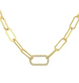 Adornia Paper Clip Chain with Oversized Link Necklace Gold