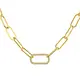 Paper Clip Chain with Oversized Link Necklace Gold