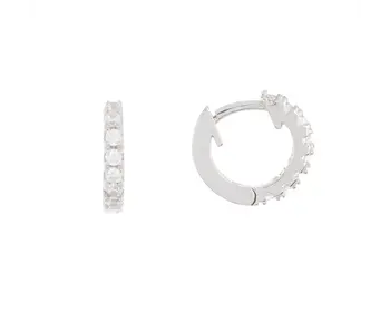 Silver Huggie Hoop Earrings - Mini