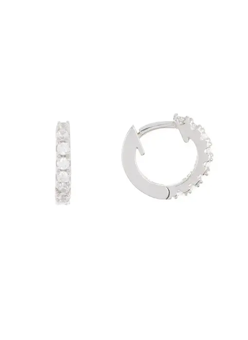 Silver Huggie Hoop Earrings - Mini