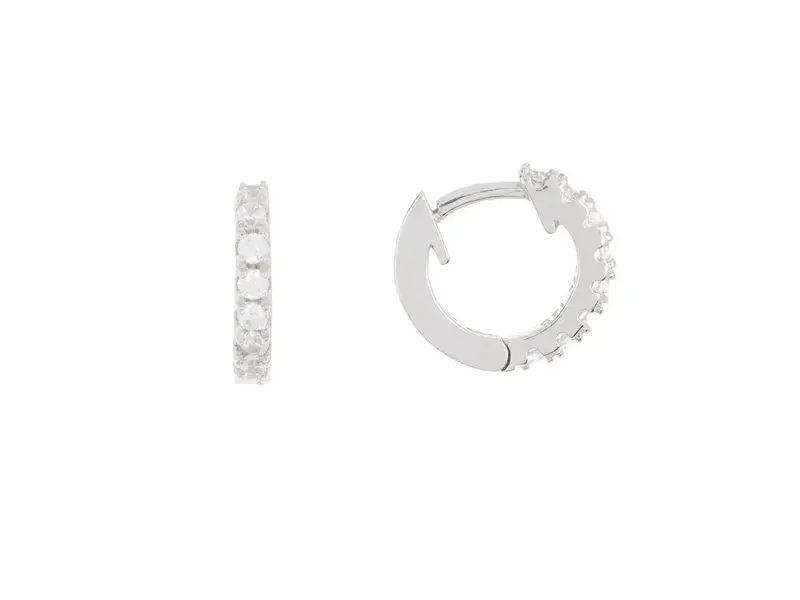 Adornia Silver Huggie Hoop Earrings - Mini