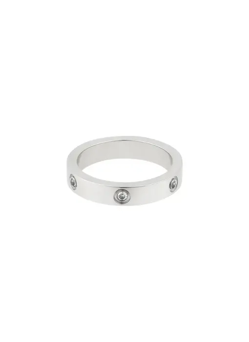 Tarnish Resistant Pave Eternity Band Ring - silver
