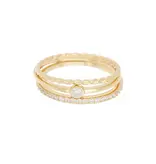 Adornia Three Band Ring Set Gold size 7